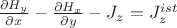 $\frac{\partial H_y}{\partial x}-\frac{\partial H_x}{\partial y}-J_z =J^{ist}_{z} $