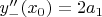 $y''_-(x_0) = 2a_1$