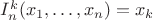 $I_n^k(x_1, \ldots, x_n) = x_k$ $I_n^k(x_1, \ldots, x_n) = x_k$