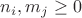 $n_i, m_j \geq 0$