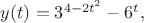 $y(t)={{3}^{4-2{{t}^{2}}}}-{{6}^{t}},$