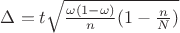 \Delta=t\sqrt{\frac{\omega(1-\omega)}{n}(1-\frac{n}{N})}