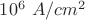 $10^{6}\ A/cm^2$ $10^{6}\ A/cm^2$