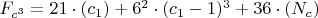 $F_{c^3}=21\cdot (c_1)+6^2\cdot(c_1-1)^3+36\cdot(N_c)$