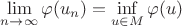 $$\lim\limits_{n\to \infty}\varphi(u_n)=\inf\limits_{u \in M}\varphi(u) $$