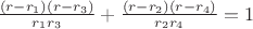$\frac{(r-r_1)(r-r_3)}{r_1r_3}+\frac{(r-r_2)(r-r_4)}{r_2r_4}=1$