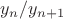 $y_n/y_{n+1}$