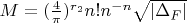 $M=(\frac{4}{\pi})^{r_2} n! n^{-n} \sqrt{|\Delta_F|}$