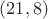 $(21,8)$