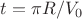 $t=\pi R/V_0$