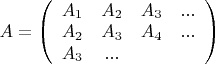 $A=\left(
\begin{array}{cccc}
A_1 & A_2 & A_3 &...\\
A_2  &A_3 &A_4 & ...\\
A_3& ...  &         &\\
\end{array}
\right)