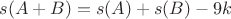 $s(A+B)=s(A)+s(B)-9k$