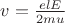 $v=\frac{elE}{2mu}$