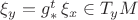$\xi_{y}=g^t_*\,\xi_x\in T_{y}M$