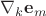 $\nabla_k\mathbf e_m$