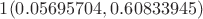 $1(0.05695704, 0.60833945)$