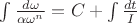 $\int\frac{d\omega}{\alpha\omega^n}= C + \int\frac{dt}{I}$