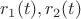 $r_1(t), r_2(t)$