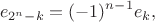 $$e_{2^n-k}=(-1)^{n-1}e_k,$$
