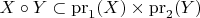 $X\circ Y\subset \mathrm{pr}_1(X)\times \mathrm{pr}_2(Y)$