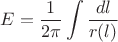 $$E=\frac1{2\pi}\int\frac{dl}{r(l)}$$