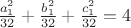 $\frac{a_1^2}{32}+\frac{b_1^2}{32}+\frac{c_1^2}{32}=4$