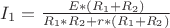 $I_1=\frac{E*(R_1+R_2)}{R_1*R_2+r*(R_1+R_2)}$