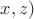 $x,z)$ $x,z)$