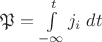 $\mathfrak{P}=\int\limits_{-\infty}^{t}j_i\;dt$