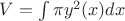 $V=\int \pi y^2(x) dx$