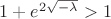 $1+e^{2\sqrt{-\lambda}}>1$