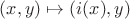 $(x,y)\mapsto (i(x), y)$