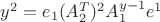 $y^2=e_1 (A_{2}^{T})^2 A_{1}^{y-1} e^1$