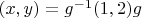 $(x,y) = g^{-1}(1,2)g$