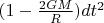 $(1-\frac{2GM}{R})dt^2$