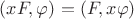$(xF,\varphi) = (F,x\varphi)$