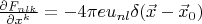 $\frac{\partial F_{nlk}}{\partial x^k}=-4\pi e u_{nl} \delta(\vec x-\vec x_0)$