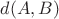 $d(A,B)$