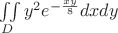 $\iint\limits_{D}y^2e^{-\frac{xy}{8}}dxdy$