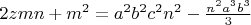 $ 2zmn + m^2 = a^2b^2c^2n^2 - \frac{n^2a^3b^3}{3} $