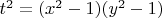 $t^2=(x^2-1)(y^2-1)$