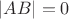 $|AB| = 0$