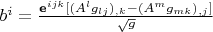 $b^i = \frac{\textbf{e}^{i j k} [(A^l g_{l j})_{,k} - (A^m g_{m k})_{,j}]}{\sqrt{g}}$