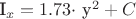I_x = 1.73 $\cdot$ y^2 + C