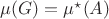 $\mu(G)=\mu^{\star}(A)$