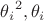 $\[{\theta _i}^2,{\theta _i}\]$