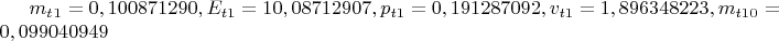 $m_t_1 = 0,100871290, E_t_1 = 10,08712907, p_t_1 = 0,191287092, v_t_1 = 1,896348223, m_t_1_0 = 0,099040949