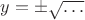$y = \pm \sqrt{\ldots}$