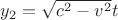 $y_2 = \sqrt{c^2-v^2} t$