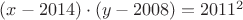 $(x-2014) \cdot (y-2008)=2011^2